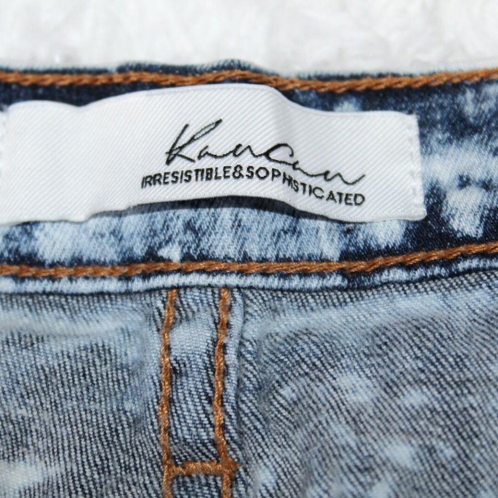 KanCan High Rise Distressed Jean Shorts HW7856 - Picture 3 of 8